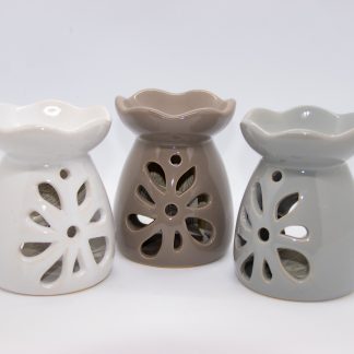 Floral keramische waxbrander wit